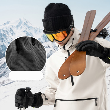 Luvas de esqui Toque impermeável para o tamanho do telefone do estilo de dedo M - preto