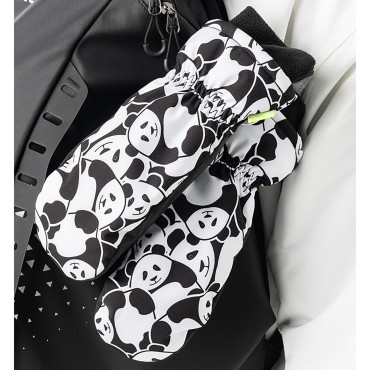 Vaikų slidinėjimo pirštinės be pirštų Panda šilumos dydis S - juoda / balta