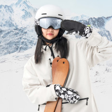 Detské lyžiarske rukavice bez prstov Panda Tepelná veľkosť S - čierna / biela