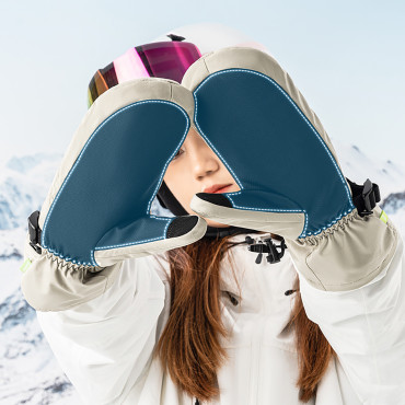 Ski handskar fingerlös full längd storlek m vattentät - beige
