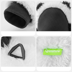 Luvas de esqui Panda para crianças e tamanho adulto S - preto / branco