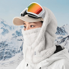 Teplý Balaclava s kožušinou Zimné lyžovanie Arctic Velvet Veľkosť L - White