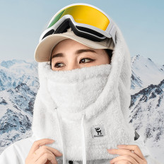Teplý Balaclava s kožušinou Zimné lyžovanie Arctic Velvet Veľkosť L - White