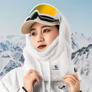 Teplý Balaclava s kožušinou Zimné lyžovanie Arctic Velvet Veľkosť L - White