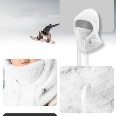 Teplý Balaclava s kožušinou Zimné lyžovanie Arctic Velvet Veľkosť L - White