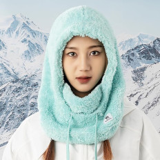 Balaclava quente com pele de inverno de pele Ártico de veludo de esqui L - hortelã