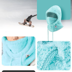 Balaclava quente com pele de inverno de pele Ártico de veludo de esqui L - hortelã