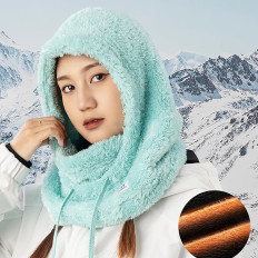 Balaclava quente com pele de inverno de pele Ártico de veludo de esqui L - hortelã