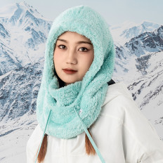 Balaclava quente com pele de inverno de pele Ártico de veludo de esqui L - hortelã