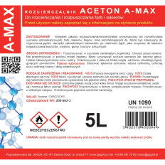 Aceton Solvent A-MAX 5L odstraňovač