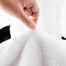 Vinter Balaclava Vinter med päls panda för barn och vuxen storlek m - svart / vit