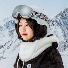 Vinter Balaclava Vinter med päls panda för barn och vuxen storlek m - svart / vit