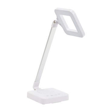 ELEGANTE Pöytälamppu LED SQUARE 804 Valkoinen Säädettävä Valoteho