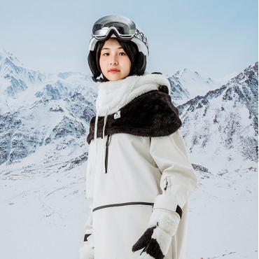 Vinter Balaclava Vinter med päls panda för barn och vuxen storlek m - svart / vit