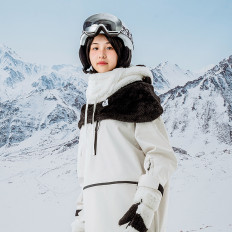 Vinter Balaclava Vinter med päls panda för barn och vuxen storlek m - svart / vit