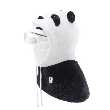 Teplý Balaclava Zima s kožušinou Panda pre deti a dospelých Veľkosť L - čierna / biela