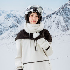 Warm Balaclava Winter With Fur Panda For Children and Adults Size L - Black / White