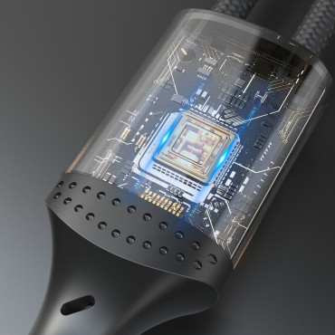 Cable 3IN1 60W USB-A Cable - MicroUSB USB-C Rayo de iPhone 1.2m - negro