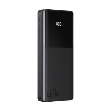 Powerbank 10000mAh med inbyggda kablar USB-C iPhone Lightning - Svart