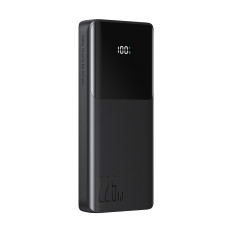 Powerbank 10000mAh med inbyggda kablar USB-C iPhone Lightning - Svart