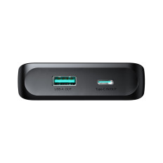 Powerbank 10000mAh med inbyggda kablar USB-C iPhone Lightning - Svart