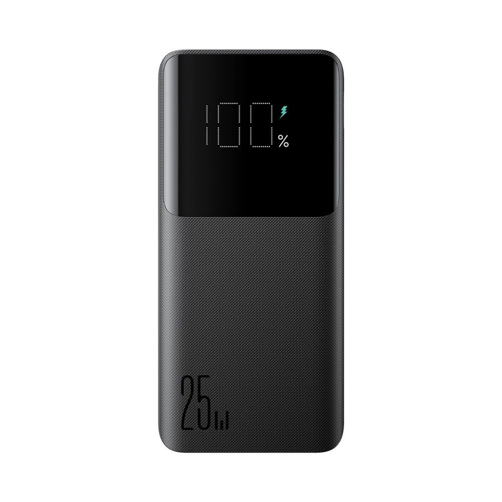 PowerBank 10000MAH 25W 2x USB-A 1X USB-C SFC - melns