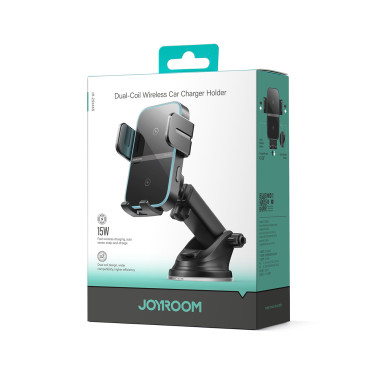 Punho de telefone com carregador de indução para painel - preto