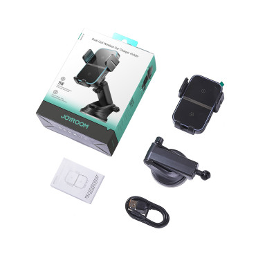Punho de telefone com carregador de indução para painel - preto