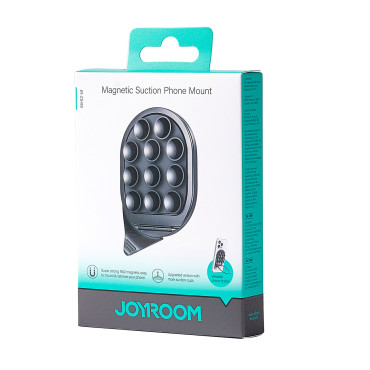 Mango magnético en un teléfono inteligente con ventosas en el espejo de vidrio - Negro
