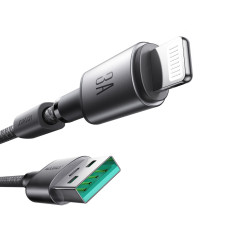 Kabeļu USB-a kabelis - iPhone zibens ar magnētisko turētāju organizatoru 1.2m - pelēks