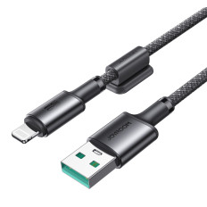 Kabeļu USB-a kabelis - iPhone zibens ar magnētisko turētāju organizatoru 1.2m - pelēks