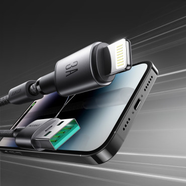 Kabel USB-A kabel - iPhone Munja s magnetskim organizatorom držača 1.2m - sivo