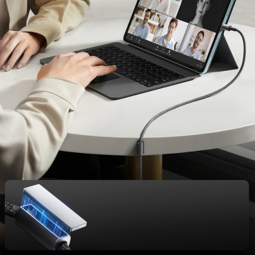 Kabel USB-A kabel - iPhone Munja s magnetskim organizatorom držača 1.2m - sivo