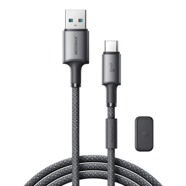 Kabeļu USB-A - USB-C kabelis ar magnētisko rokturu organizatoru 1.2m - pelēks