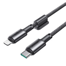 Kabel USB-C-kabel - iPhone Lightning med magnetisk holder 1.2m - Grå