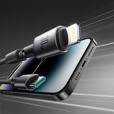 Cabo USB-C de cabo - iPhone Relâmpago com um suporte magnético 1.2m - cinza