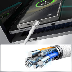 Καλώδιο σειράς αιχμής 3α USB-A - USB-C 1.2m - γκρι