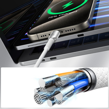 Cabel Series Series 30W USB-C - Iphone Lightning 1.2m - γκρι