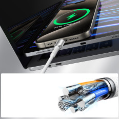 Leikkausarjan sarja 60W USB-C-kaapeli - USB-C 1.2m - harmaa