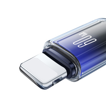 Kabeļu kristāla skaidra sērija 60W USB-C - USB-C 1.2m - melns