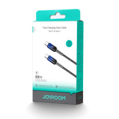 Kabeļu kristāla skaidra sērija 60W USB-C - USB-C 1.2m - melns