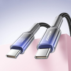 Kabeļu kristāla skaidra sērija 60W USB-C - USB-C 1.2m - melns