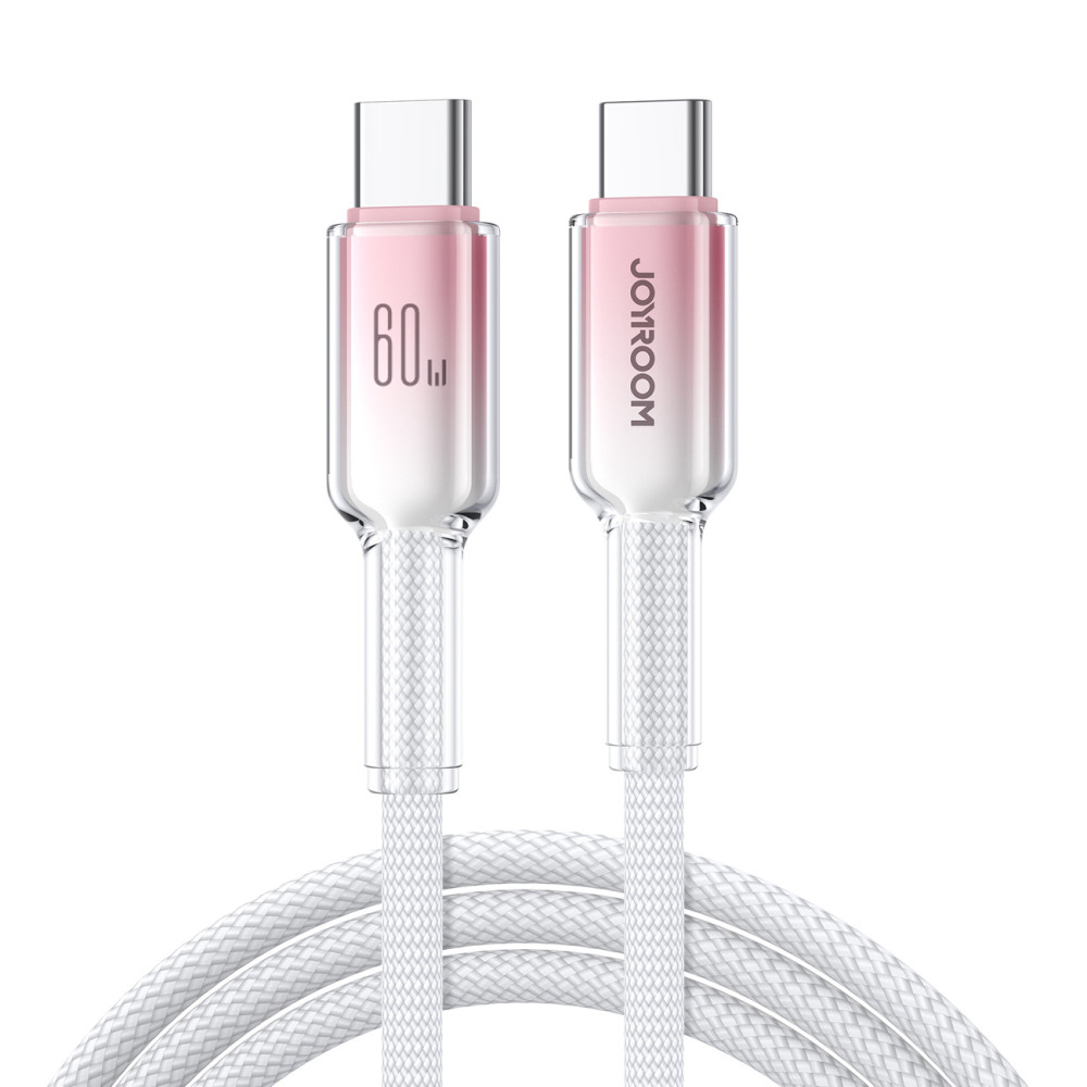 Kaapeli Crystal-Sarja 60W USB-C - USB-C 1.2m - valkoinen