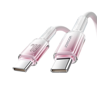 Kabelski kristal-Clear serija 60W USB-C - USB-C 1.2m - bela