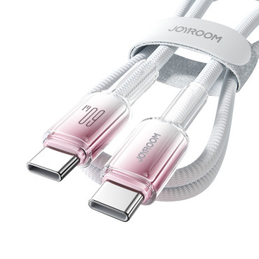 Cabo Cristal-Clear Série 60w USB-C - USB-C 1.2m - branco
