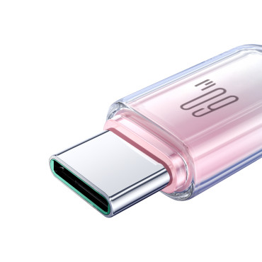 Kaapeli Crystal-Sarja 60W USB-C - USB-C 1.2m - valkoinen