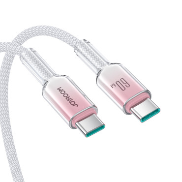 Kabelski kristal-Clear serija 60W USB-C - USB-C 1.2m - bela