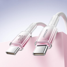 Kabel Crystal-Clear Series 60W USB-C - USB-C 1.2m - Hvit