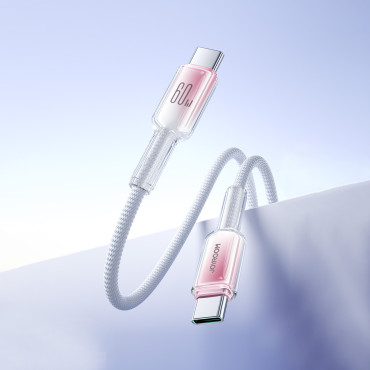 Kabelski kristal-Clear serija 60W USB-C - USB-C 1.2m - bela