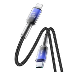 Cable Crystal-Clear Series 30W USB-C - iPhone zibens 1.2m - melns